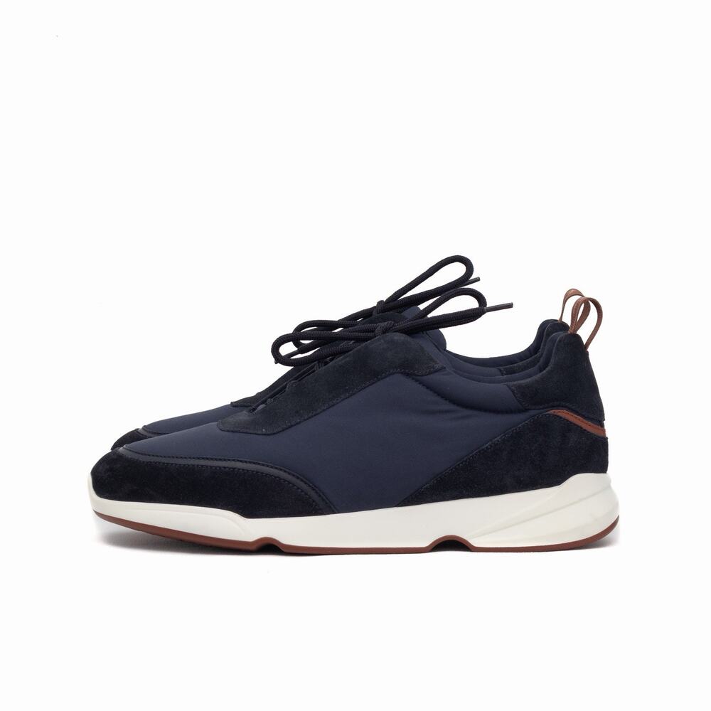 Loro Piana Men’s Modular Walk Navy Suede Storm System Sneakers EUR 42 US9 - Picture 7 of 16
